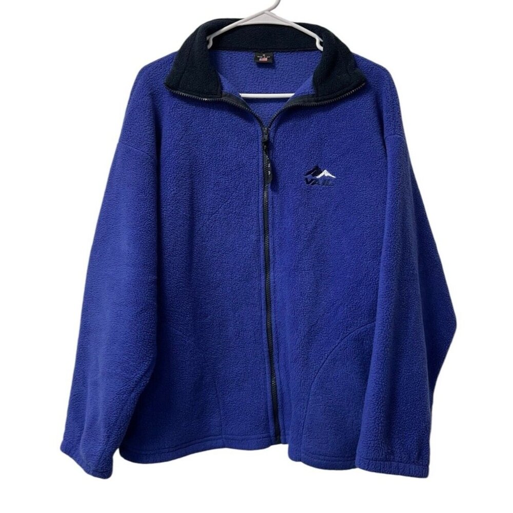 Vail Full Zip‎ Fleece Jacket Size Medium Outdoor Preppy Hiking Vacation Travel